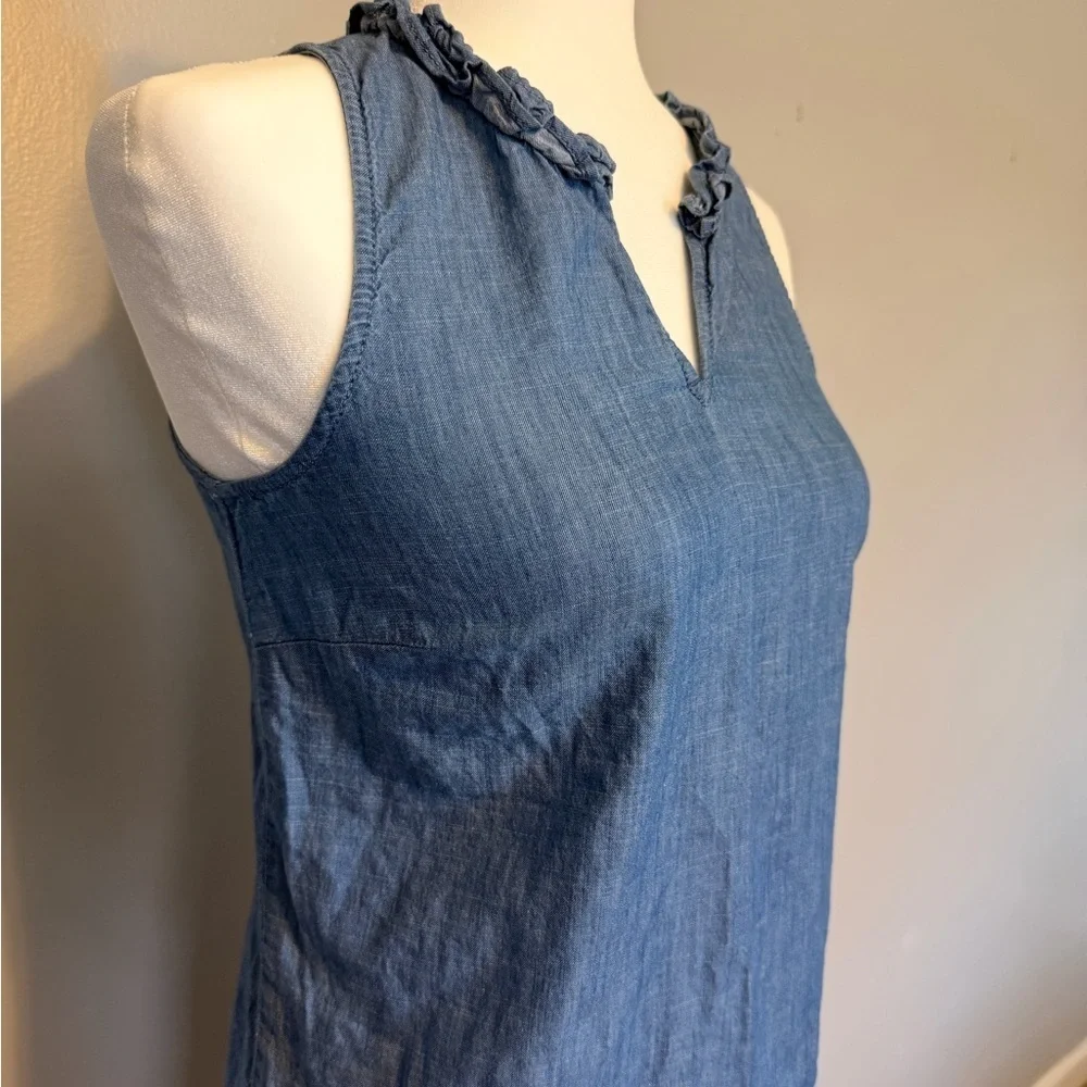 Talbots Petite Light Blue Linen Dress
